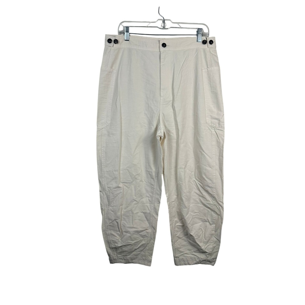 Everlane Utility Pants Barrell 14 Birch Off-White Excellent Organic Cotton Linen